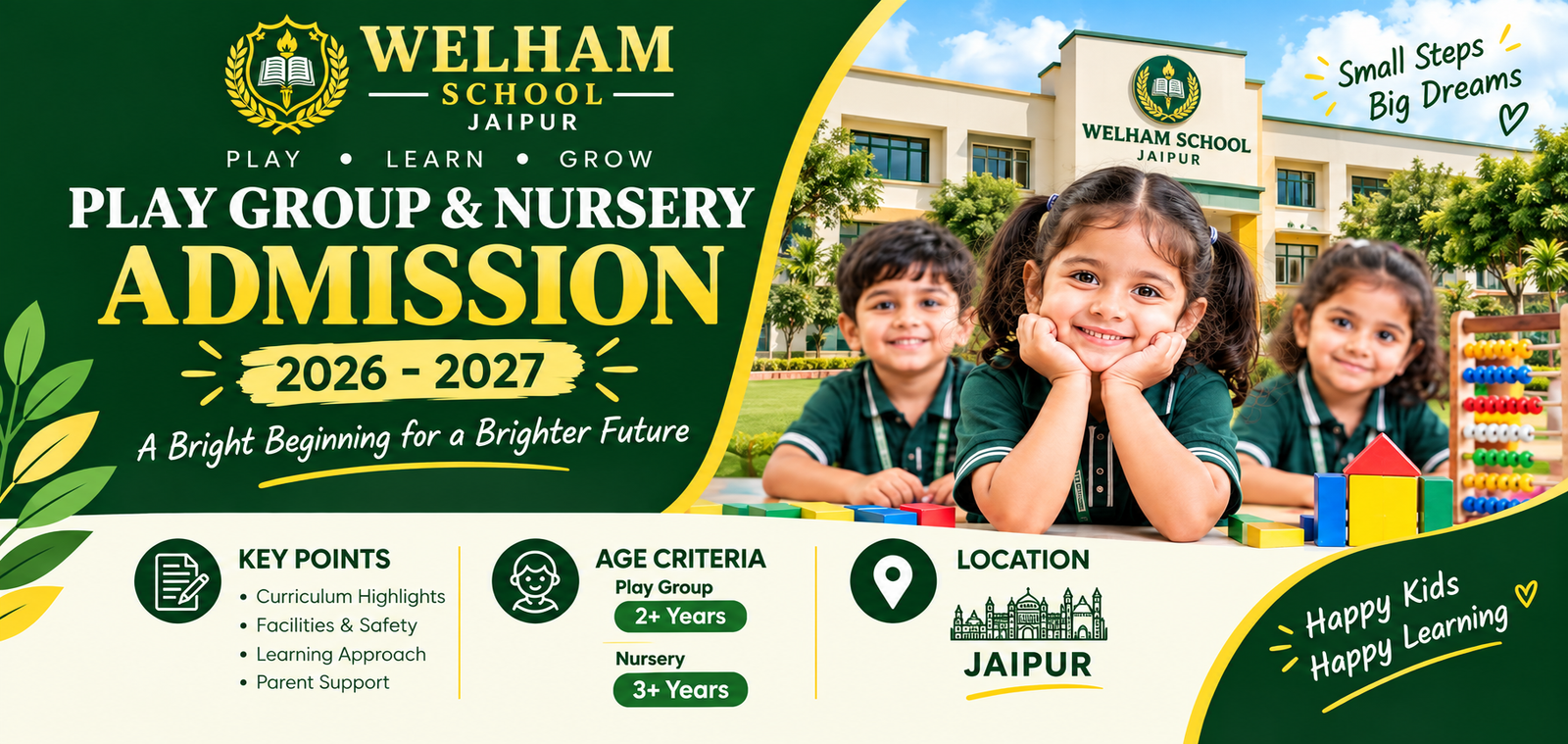 Play group and Nursery Adimission